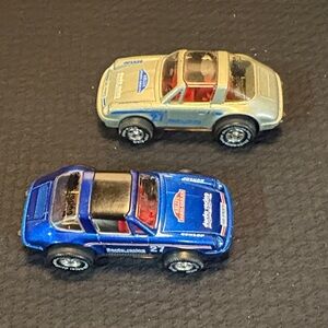 Die-Cast Darda friction Toy Car Set - Blue and Silver Porsche